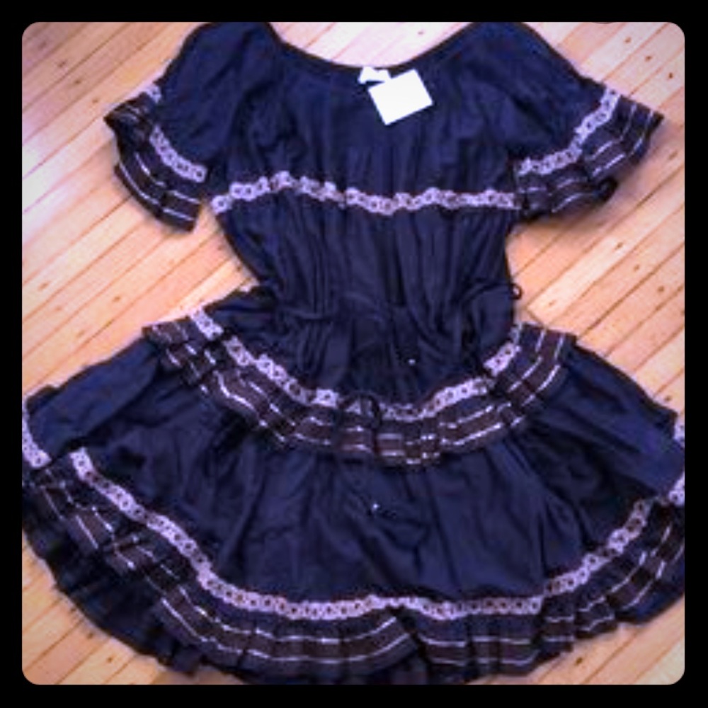 LoveShackFancy Agnes dress Navy 1 NWT
